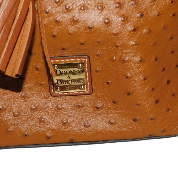 Dooney & Bourke Brown Ostrich Serena Crossbody Shoulder Bag & Purse Clutch - Picture 3 of 13